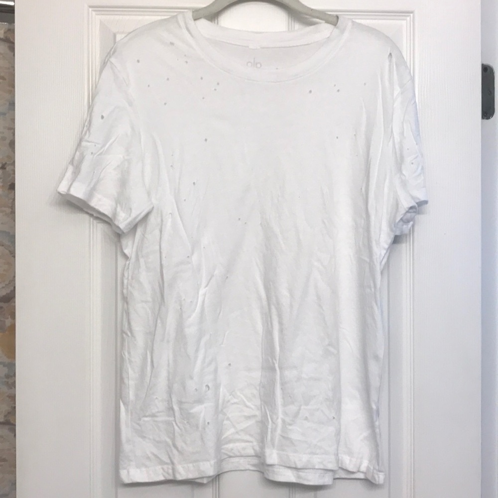 ALO Yoga White Short Sleeve Tee